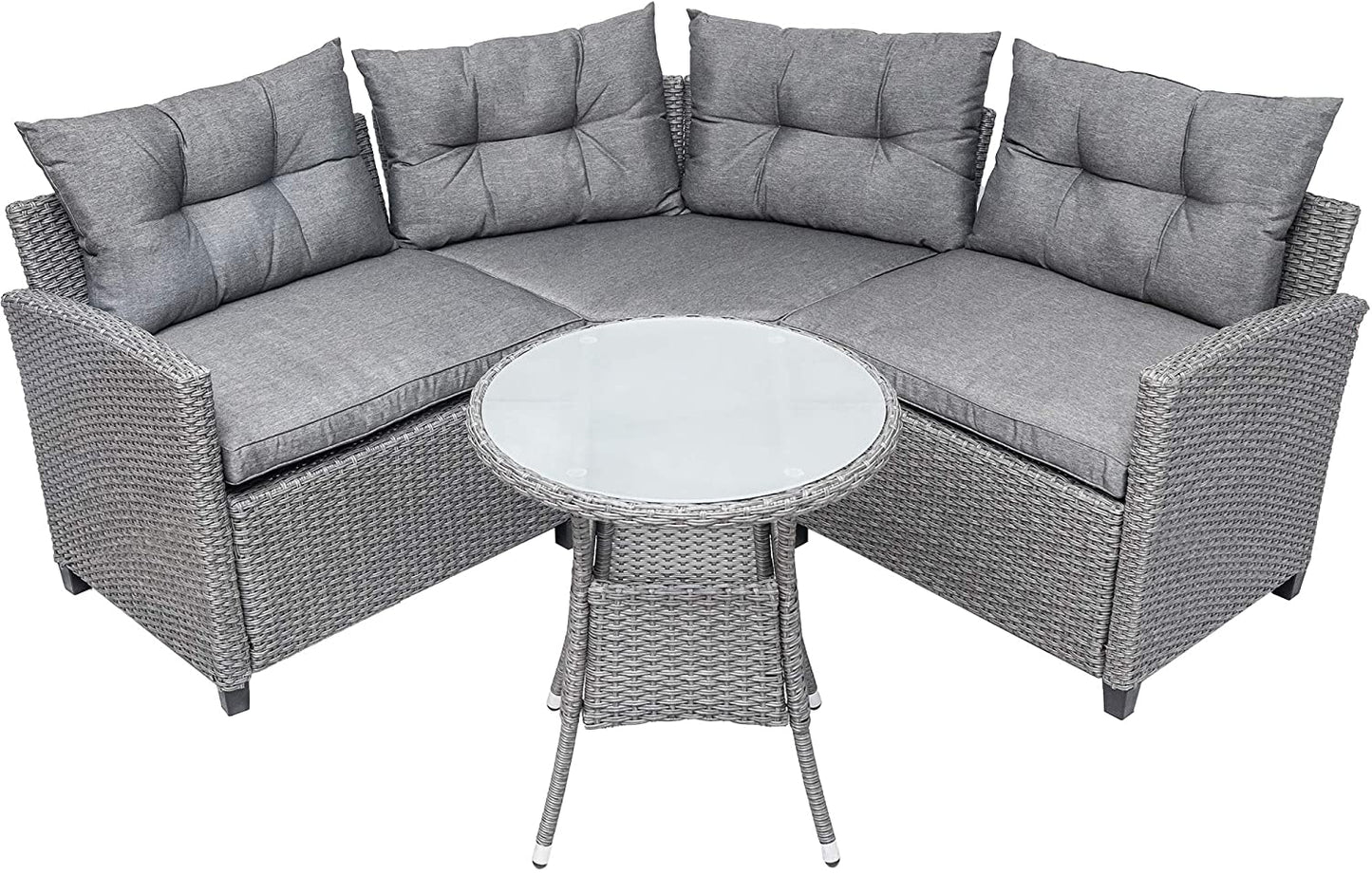 4Pc Resin Wicker Patio Furniture Set w/cushions