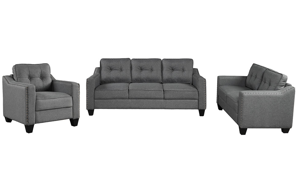 3 Piece Living Room Set; Sofa, Loveseat, Armchair