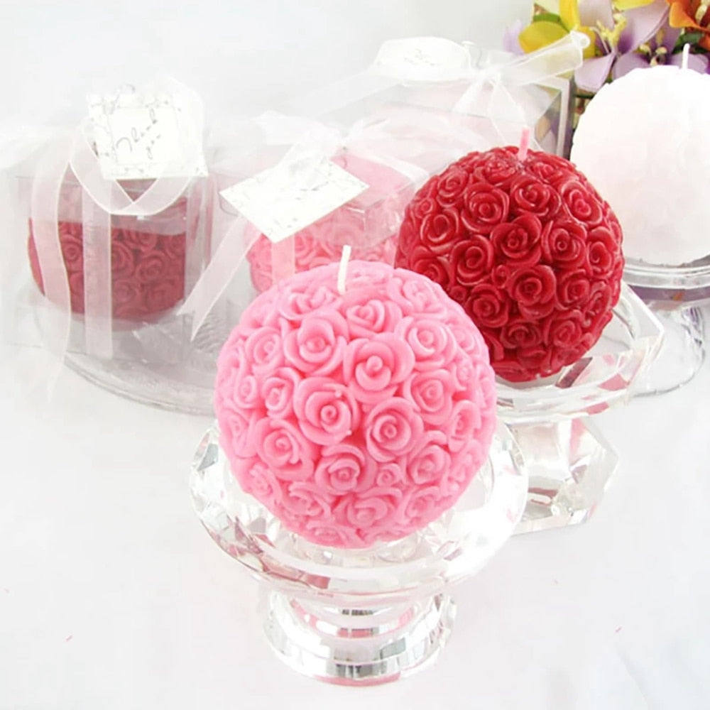 Rose Flower Shaped Scented Candle Ball