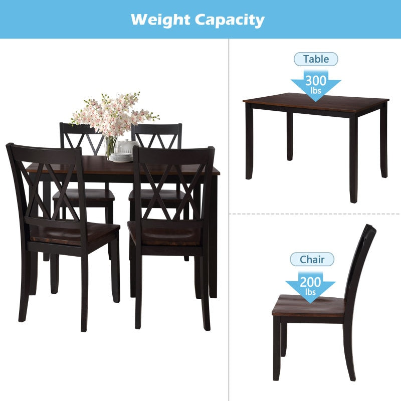 5-Piece Wooden Dining Table Set