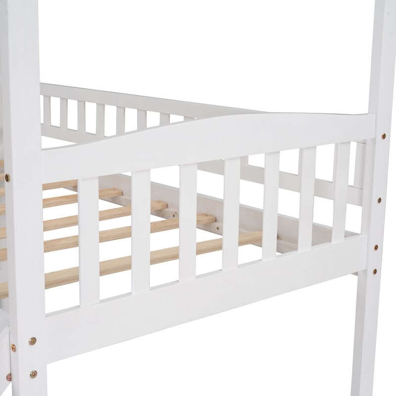 Twin Size Loft Bed with Slide Kids