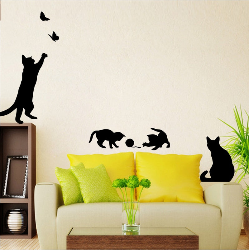 1 Set/Pack Cat Wall Sticker Removable Decal