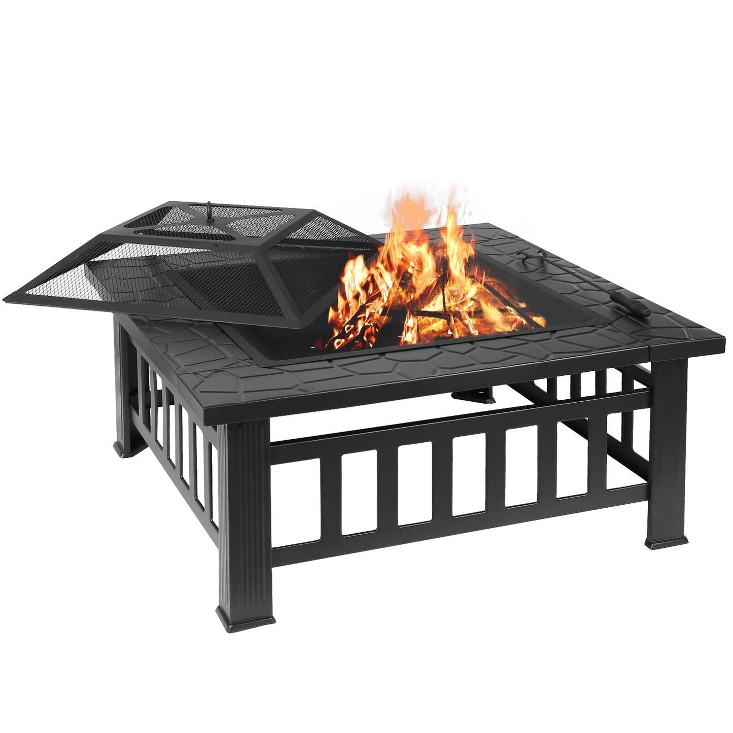 3in1 Square Wood Burning Patio Firepit