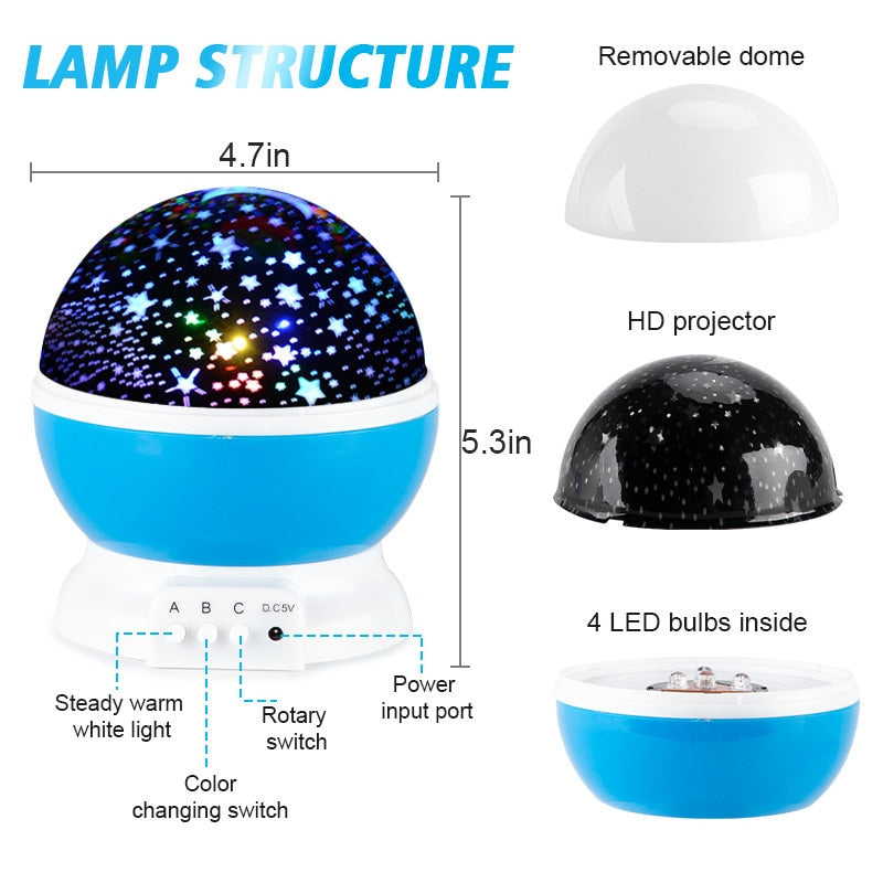 Galaxy Projector Starry Rotating LED Night Light