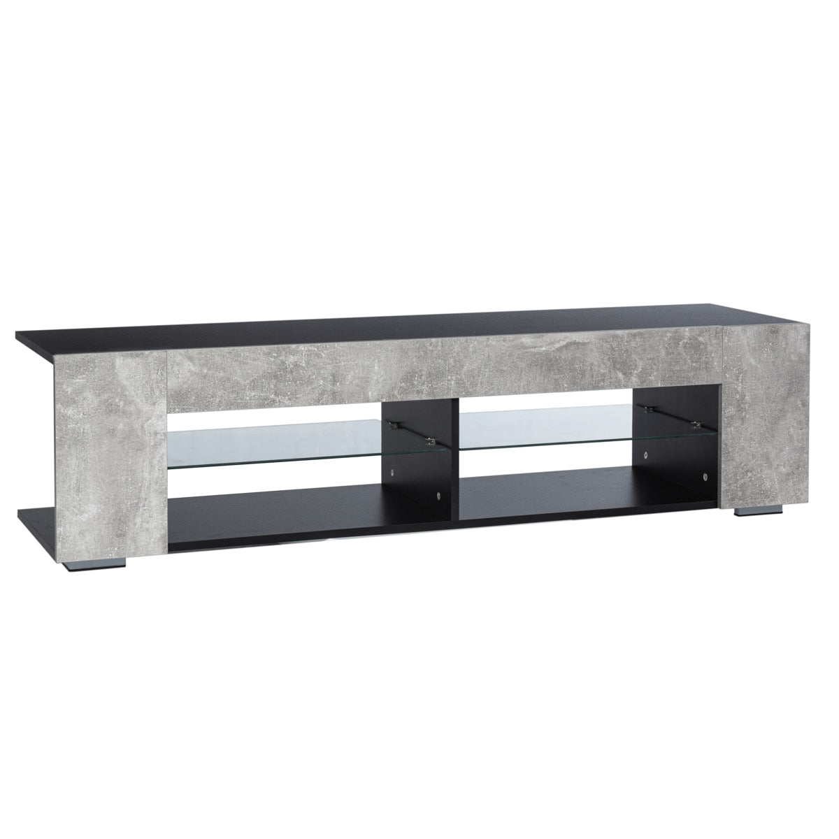 High Gloss TV Stand with Bookshelves