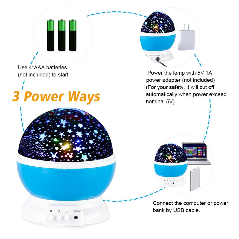 Galaxy Projector Starry Rotating LED Night Light