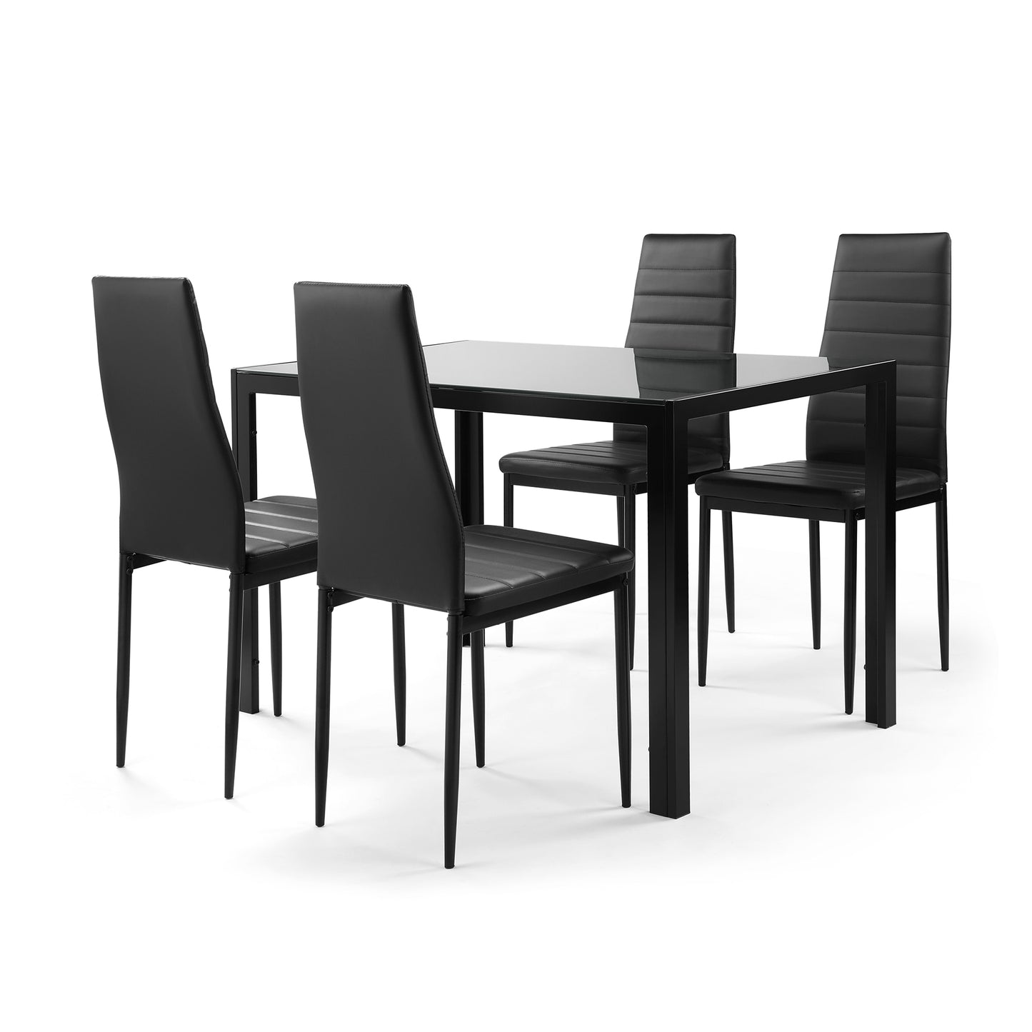 5 Piece Glass Dining Table and Chairs