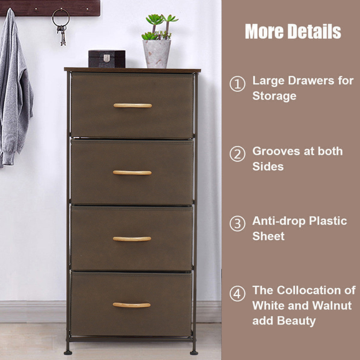 Chest of Fabric Drawers Dresser Storage