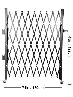 Folding Steel Expanding Accordion Security Gate w/Lock