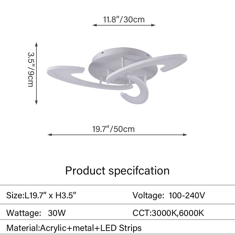 Modern Led Ceiling Light Fixture Dimming Chandelier