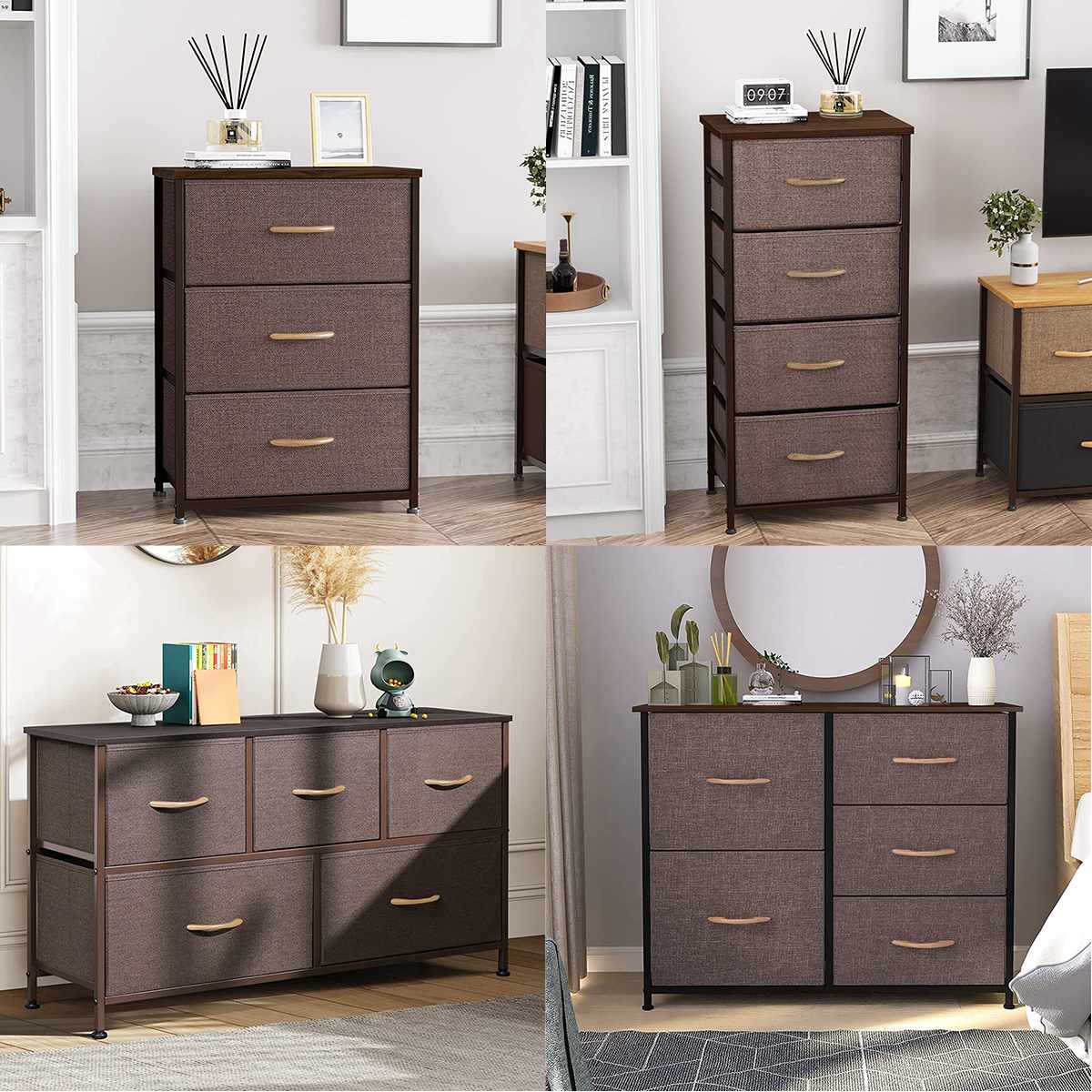 Chest of Fabric Drawers Dresser Storage