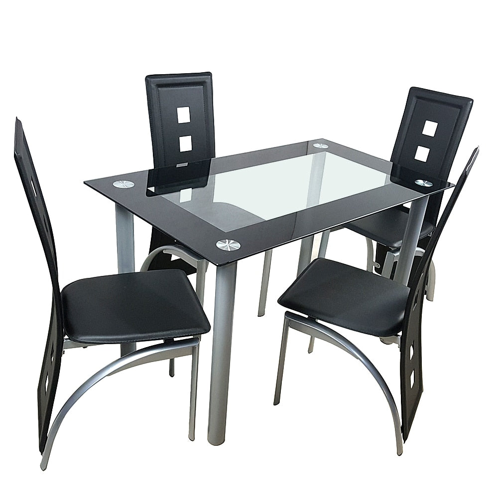 Glass Dining Table with 4pcs Chairs