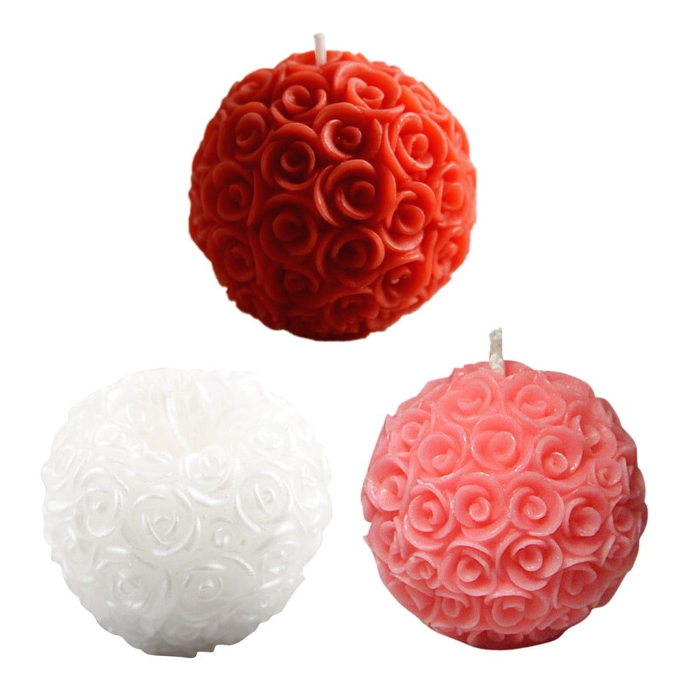 Rose Flower Shaped Scented Candle Ball