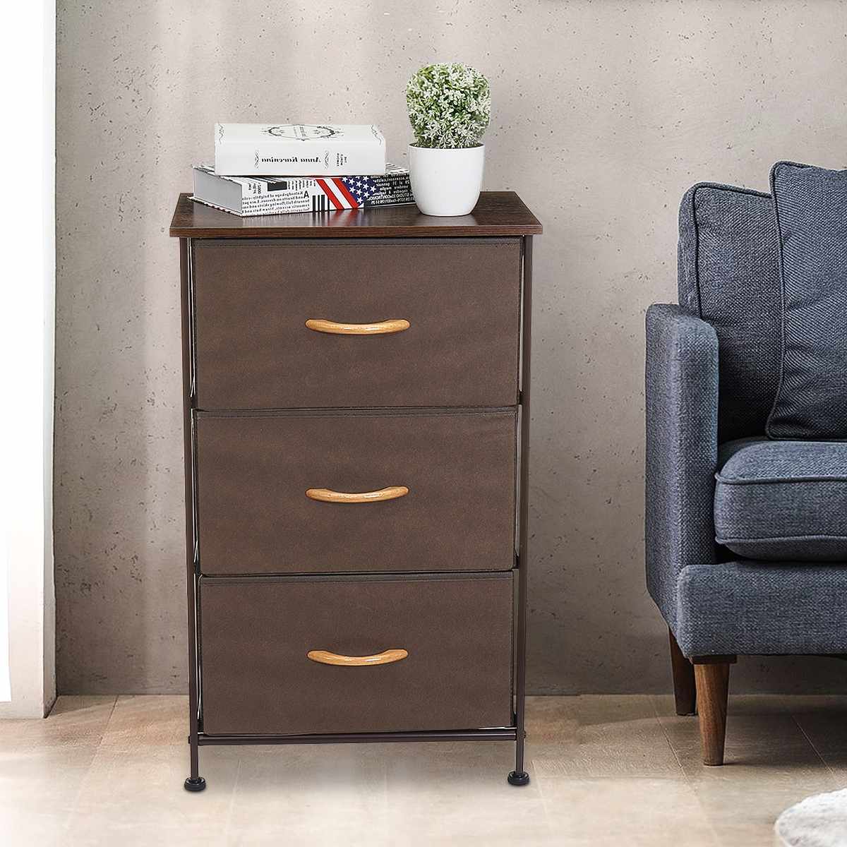 Chest of Fabric Drawers Dresser Storage