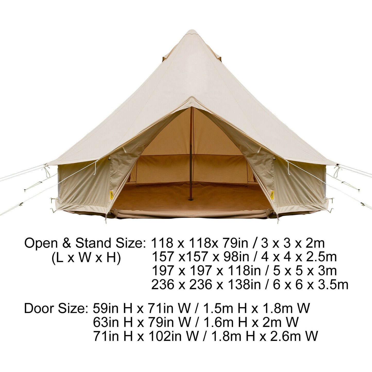 4-12 Person Waterproof Canvas Camping Bell Tent