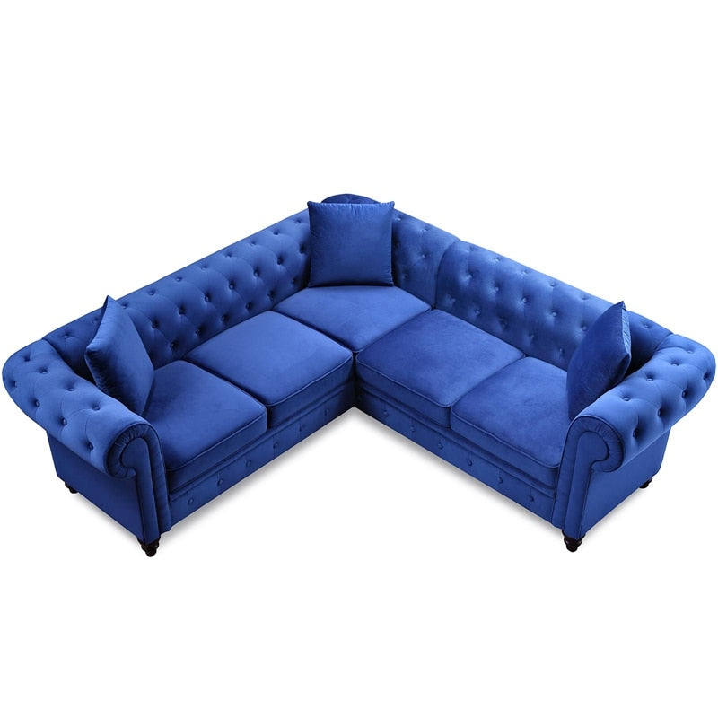 Modern Sofa Bed Set Velvet Adjustable Backrest