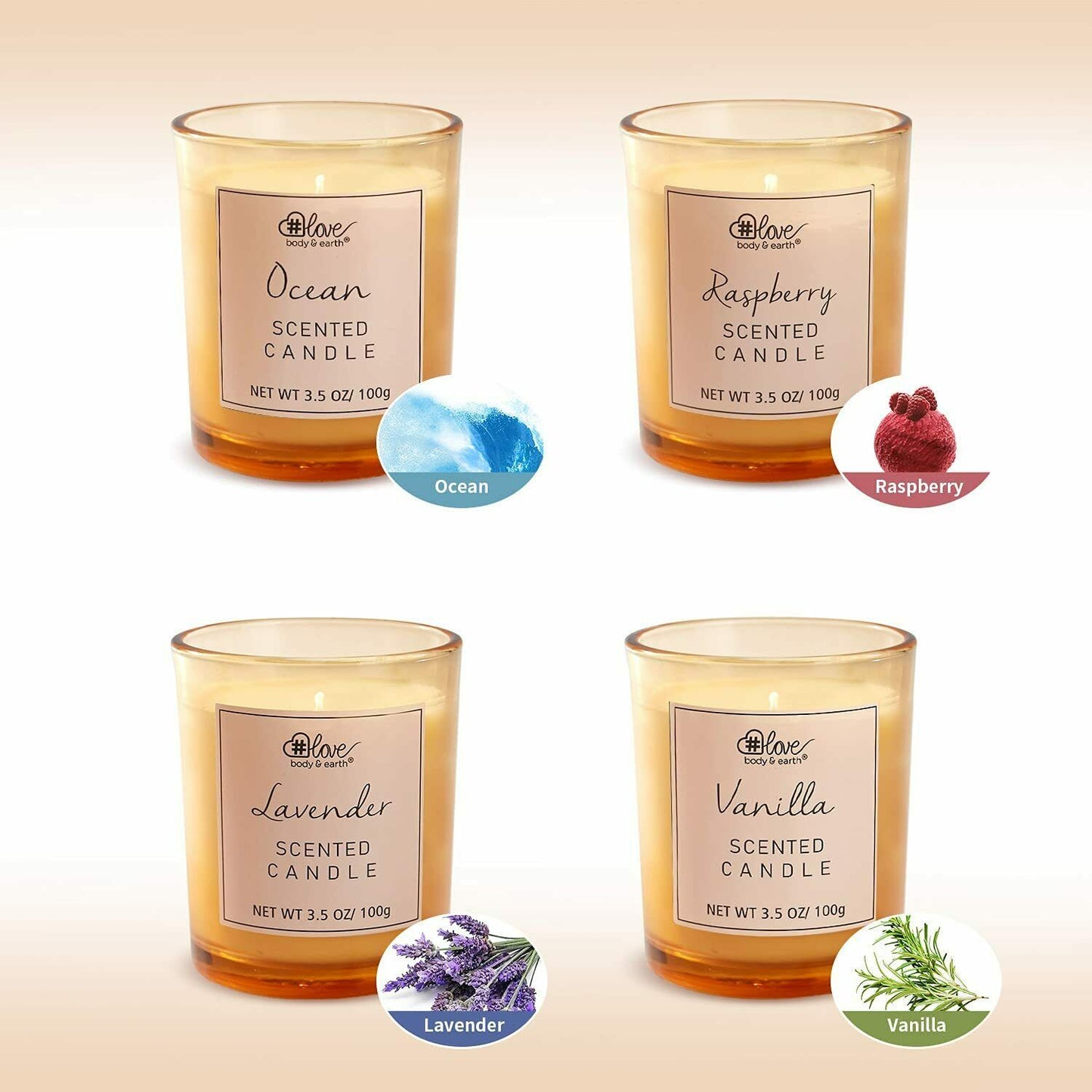 Aromatherapy Scented Candle Set of 4