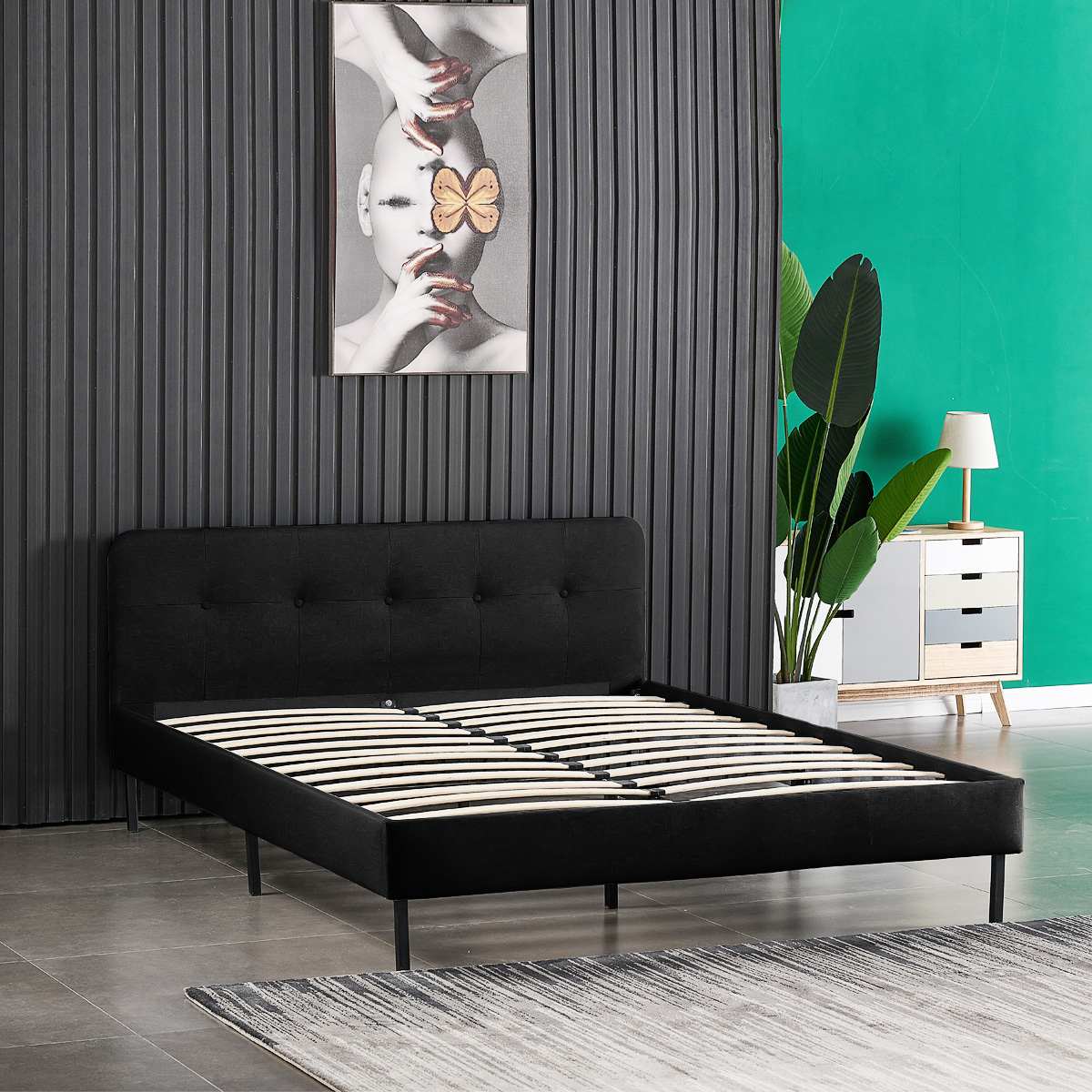 Queen Size Bed Frame Upholstered Platform