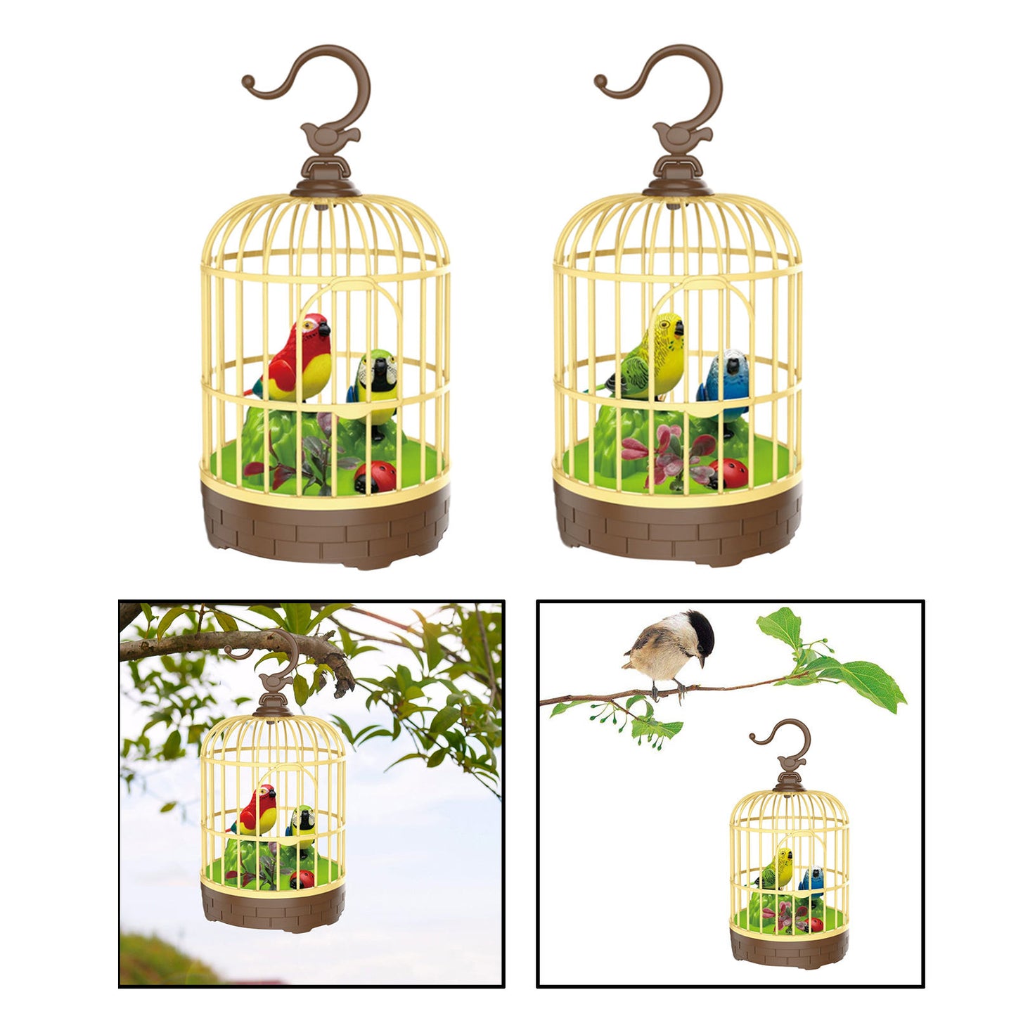 Toy Singing Chirping Bird In Cage