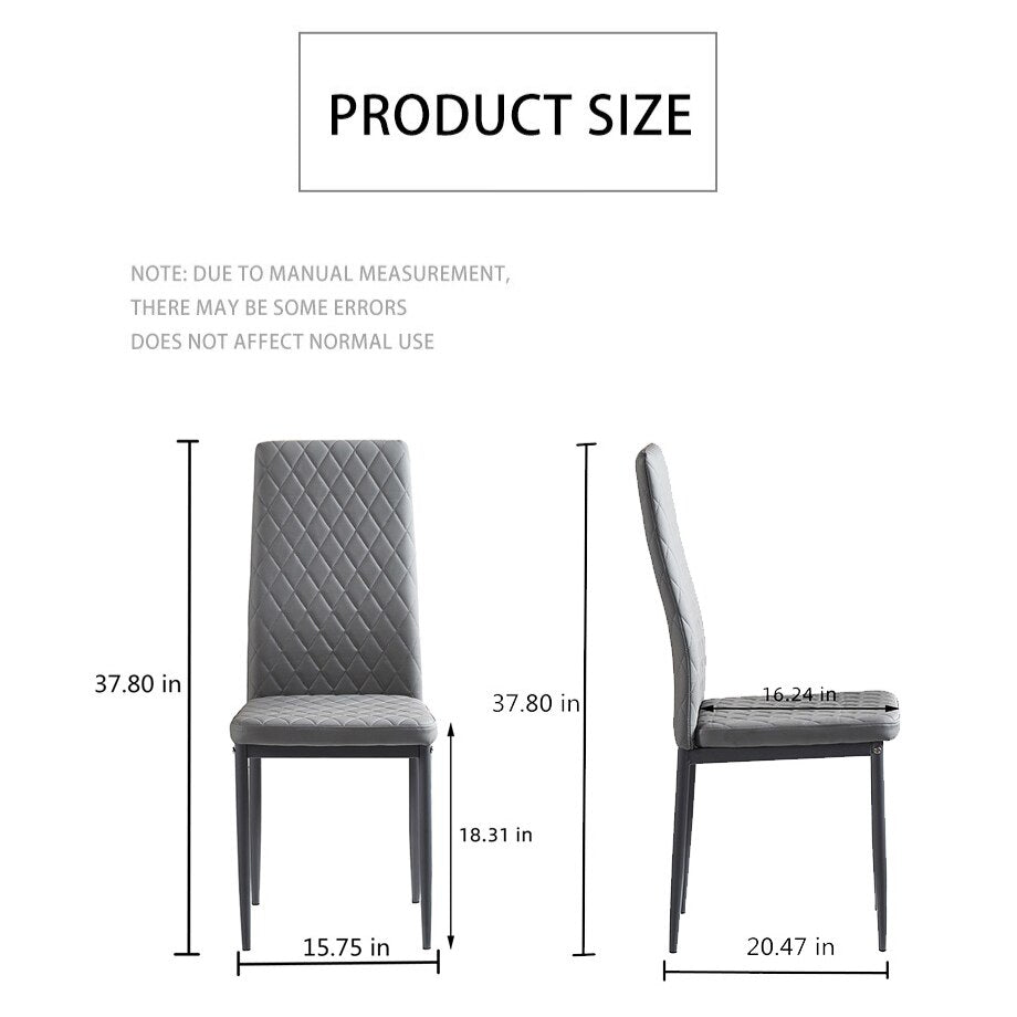 6 Pcs Modern Dining Chair Fireproof Leather