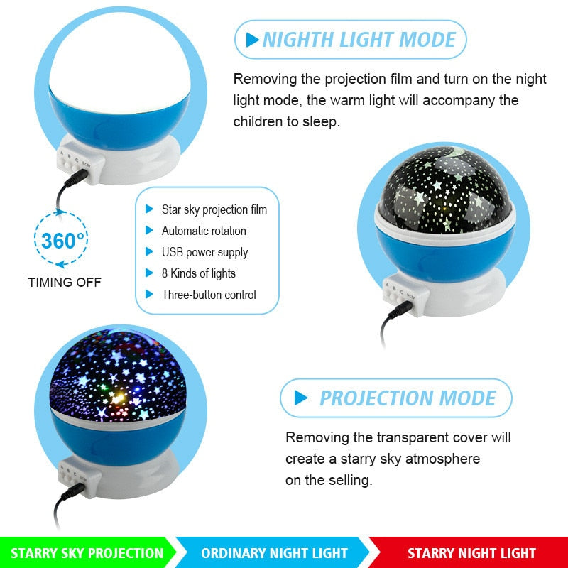 Galaxy Projector Starry Rotating LED Night Light