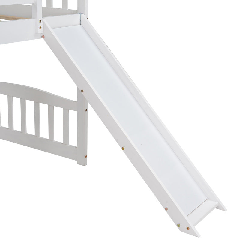 Twin Size Loft Bed with Slide Kids