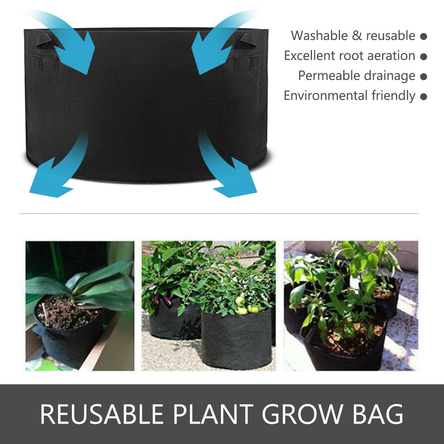 Fabric Gardening Vegetable/Flower Planter Bag