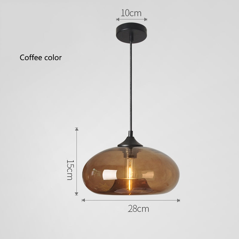 Contemporary hanging 6 Color Glass Lights Fixtures