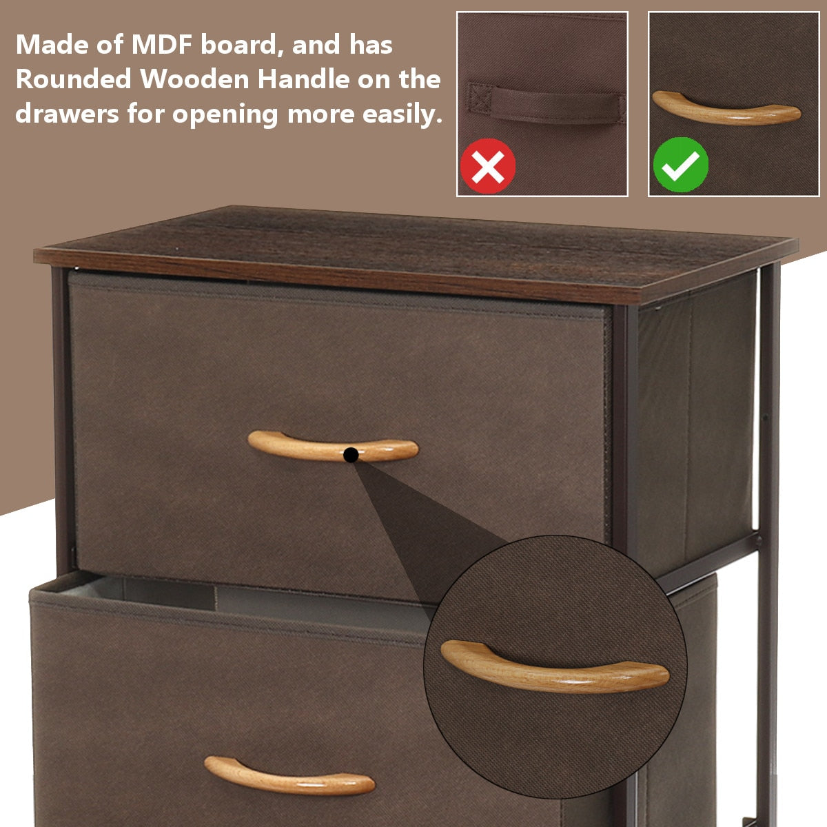 Chest of Fabric Drawers Dresser Storage