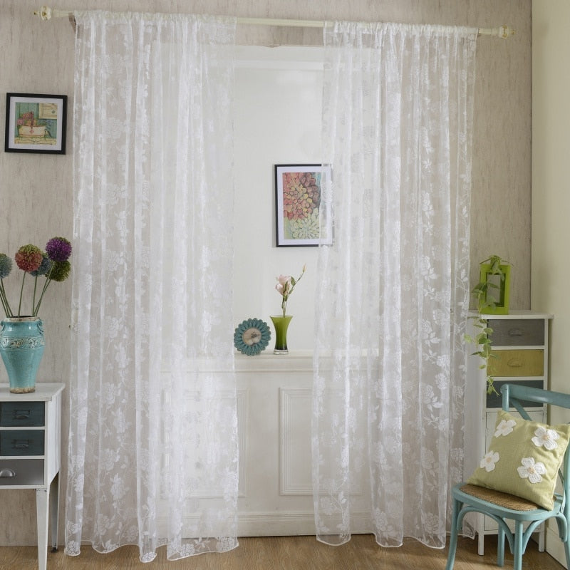 1pc Fashion Sheer Panel Drape Curtain