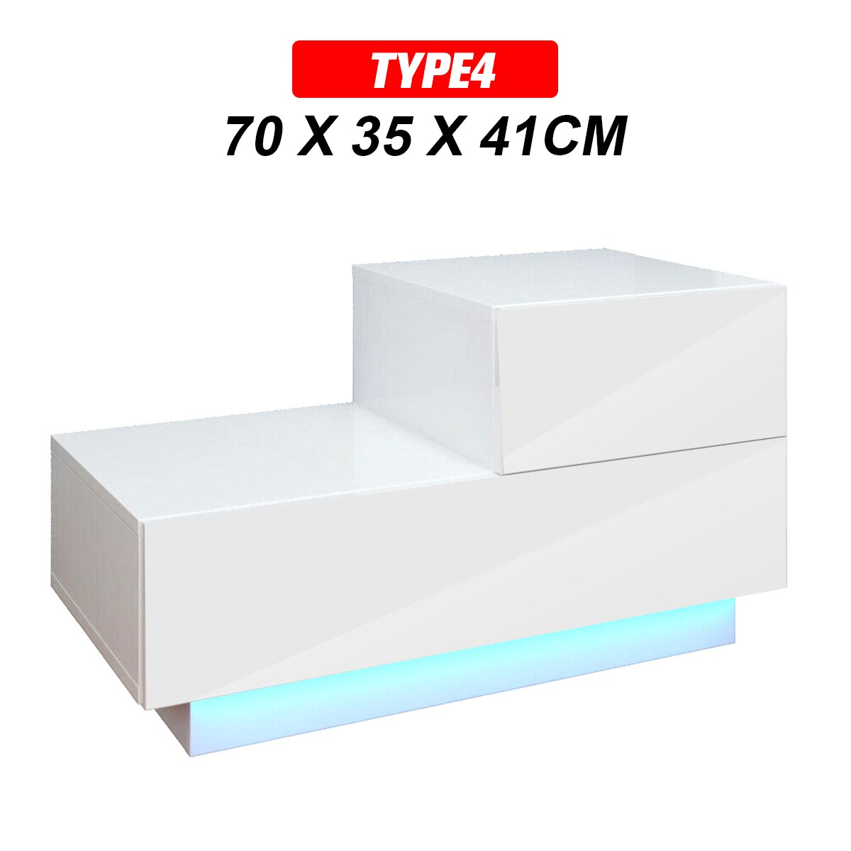 Modern LED Light Nightstand w/2 Drawers