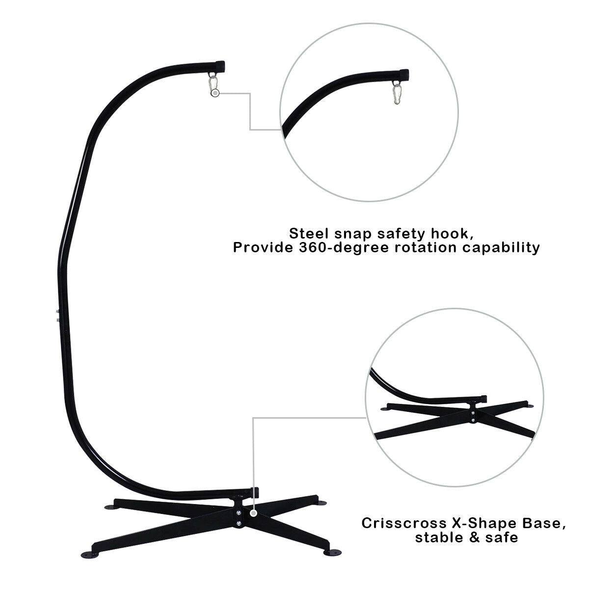 C Hammock Solid Frame Stand Steel