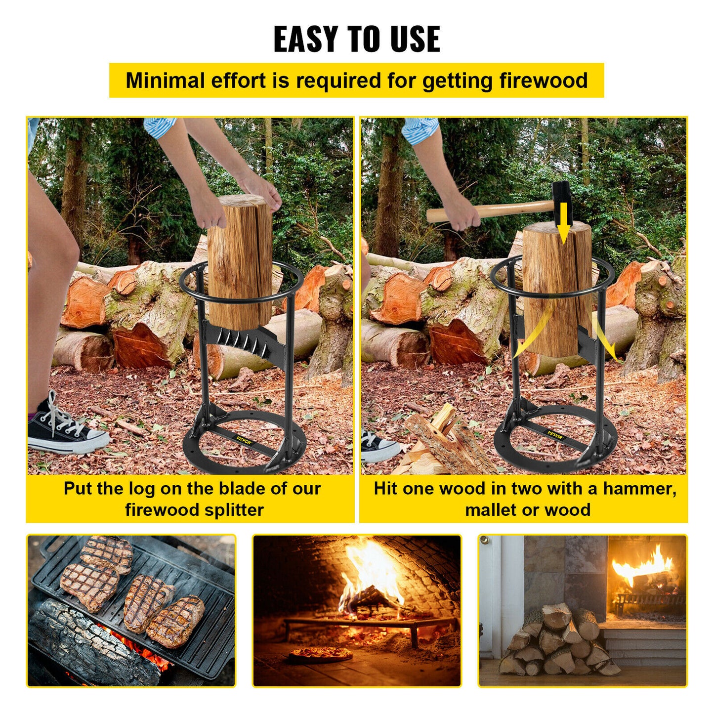 Steel Firewood Splitter Tool