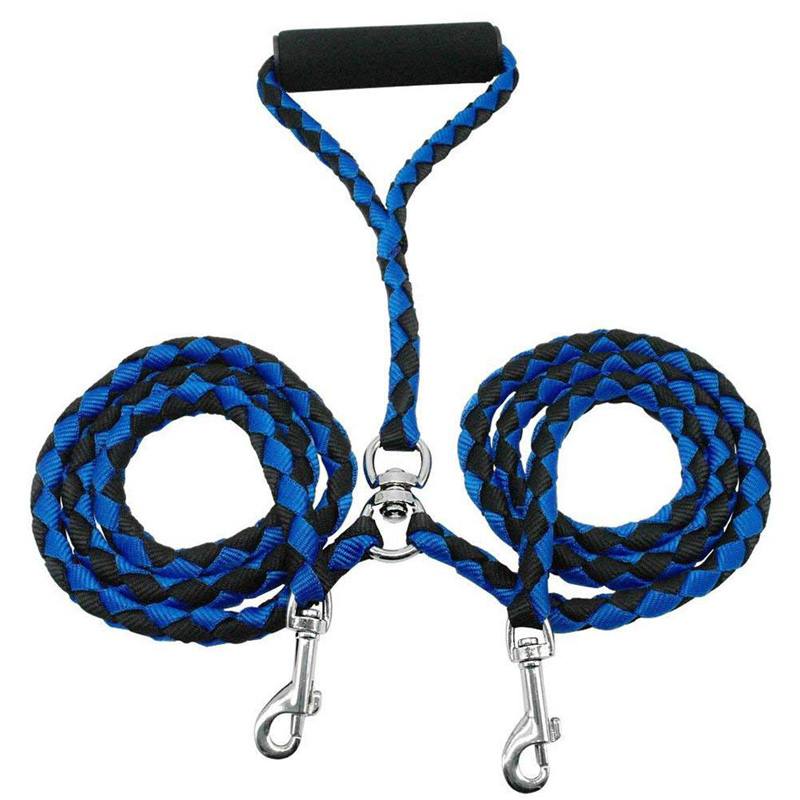 2-Way Braided Nylon Dual Dog Leash