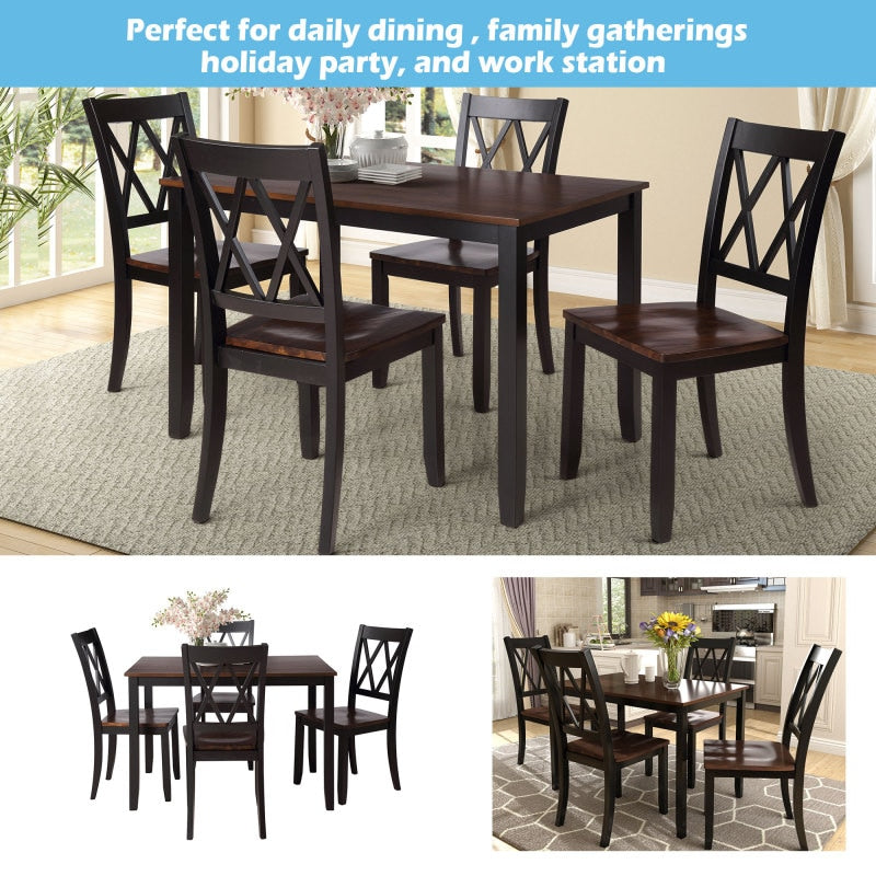 5-Piece Wooden Dining Table Set