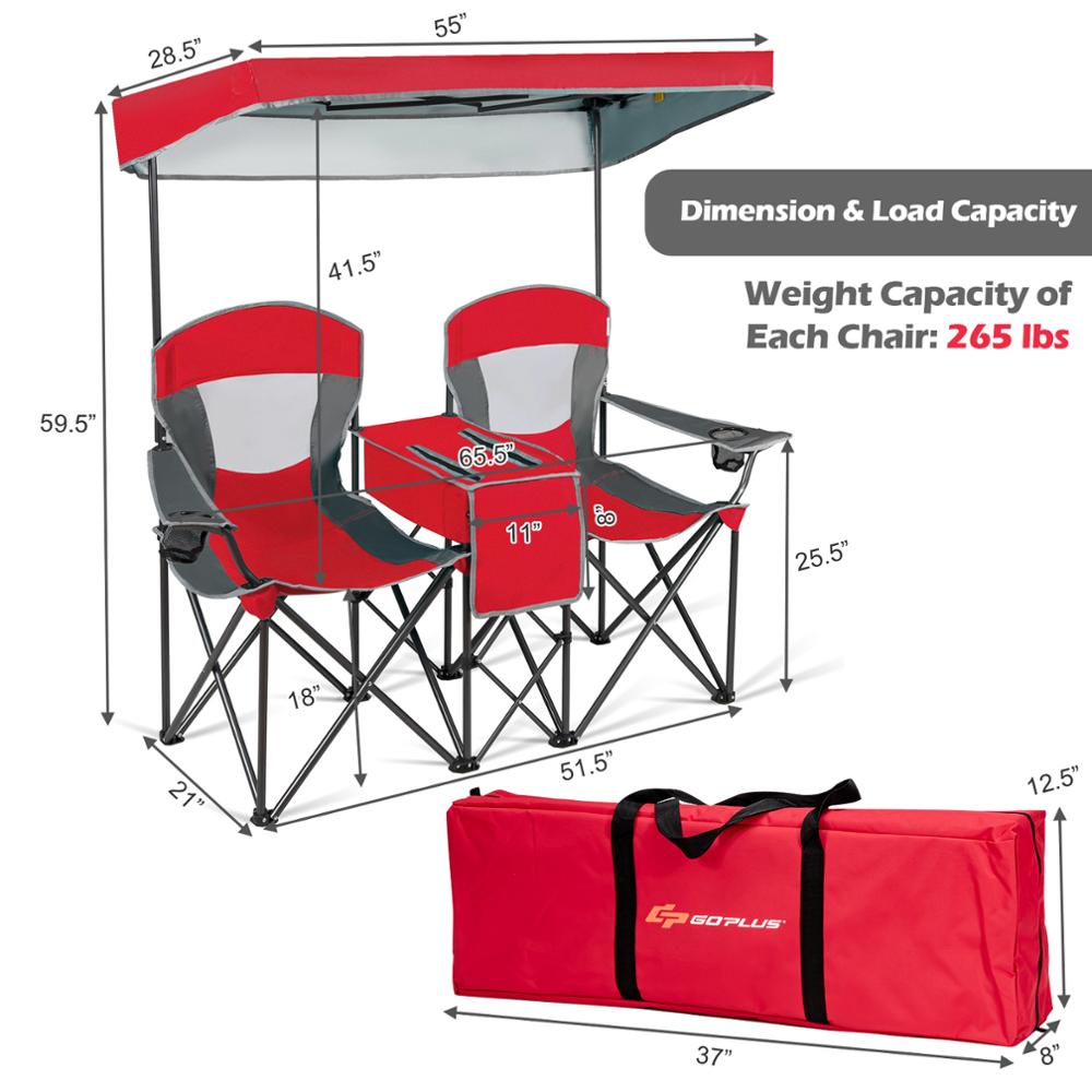 Portable Canopy Chairs w/Cup Holder and Cooler