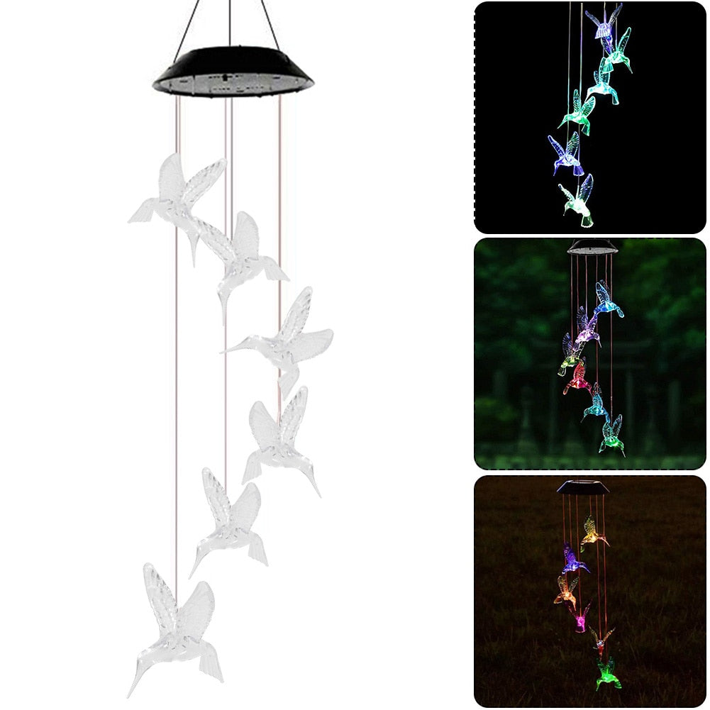 LED Colorful Solar Power Wind Chime