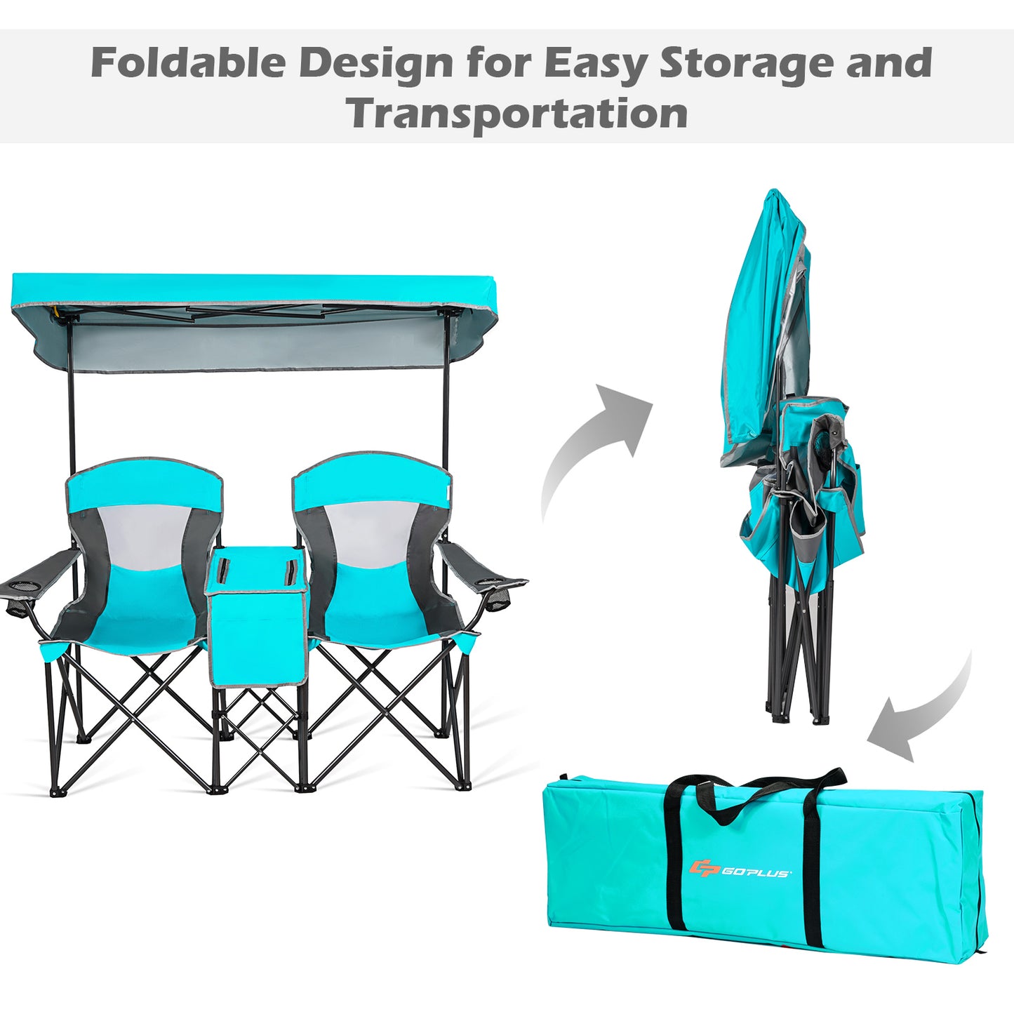 Portable Canopy Chairs w/Cup Holder and Cooler