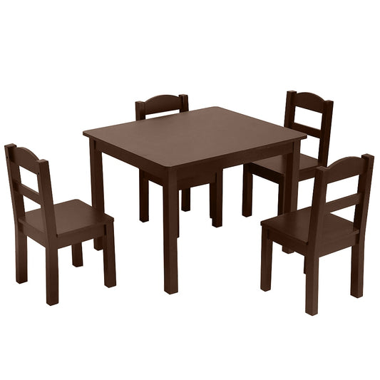 Wooden Kids Table and 4 Chairs Set