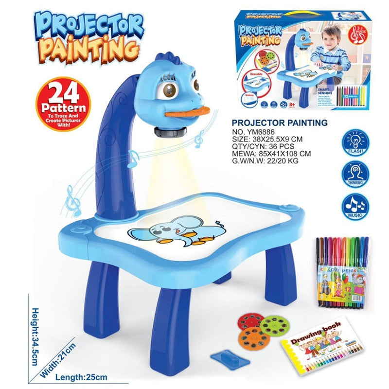 Children Music LED Projector Art Drawing Table