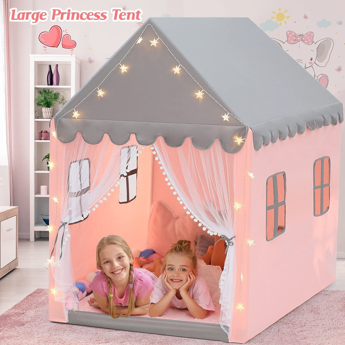 Children Princess Portable Castle Tent