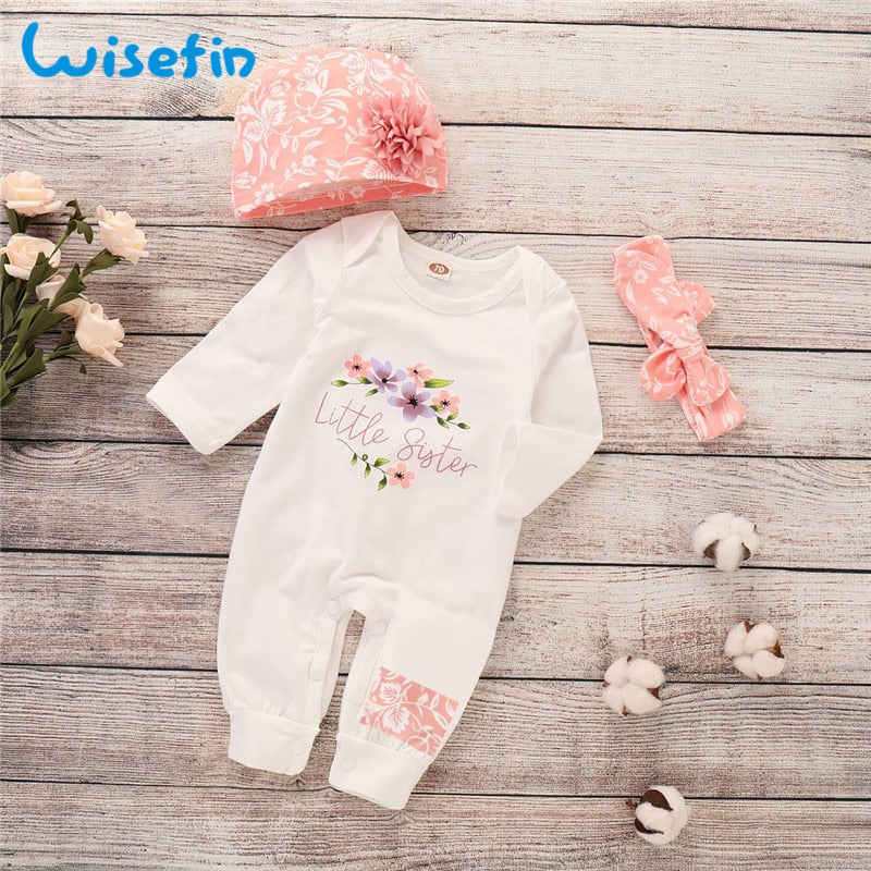 Baby Girl Romper Long Sleeve 3PCS Set