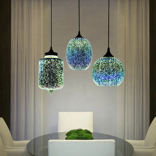 Modern colorful starry sky glass chandelier