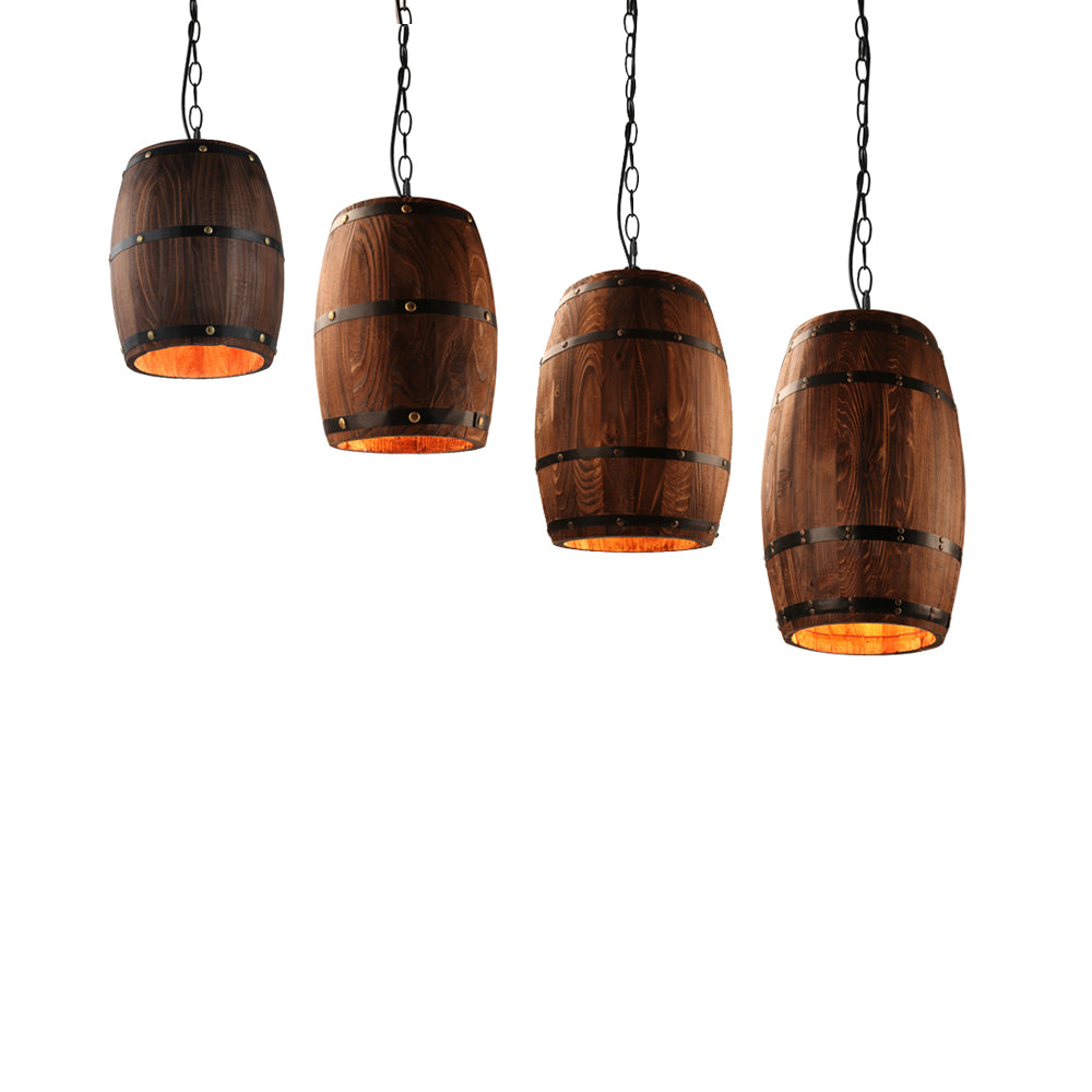 Natural wood Wine barrel Ceiling Lighting Fixture