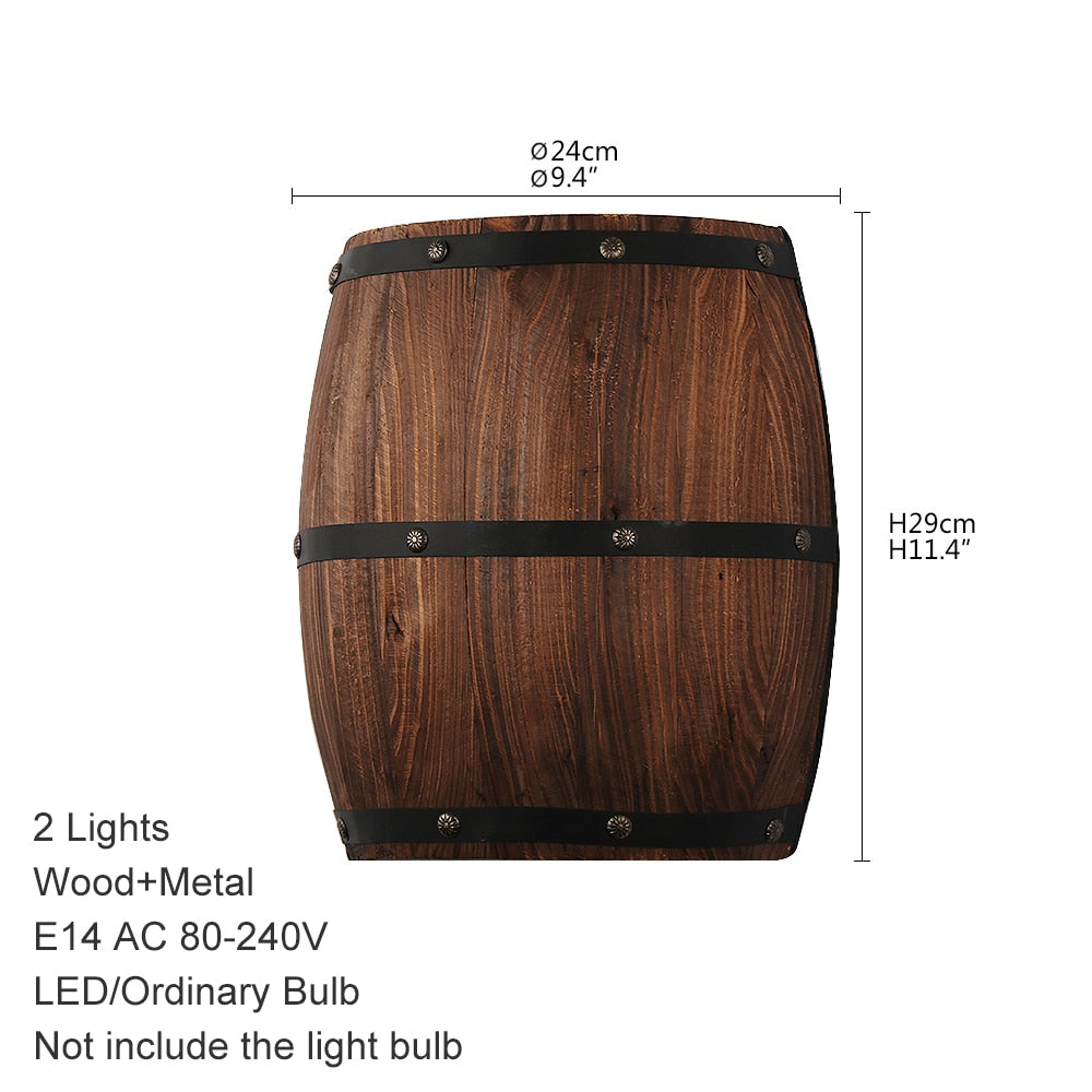 Retro wall lamp American wine barrel