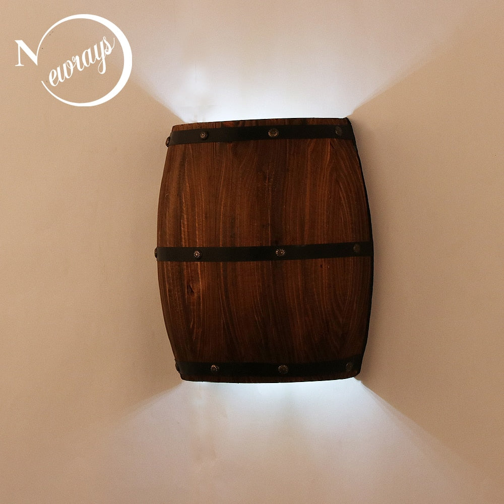 Retro wall lamp American wine barrel