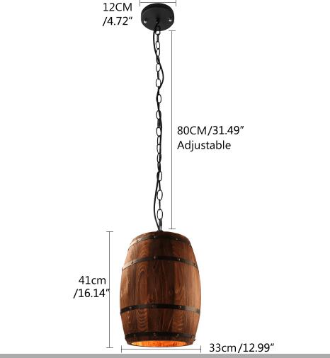 Natural wood Wine barrel Ceiling Lighting Fixture