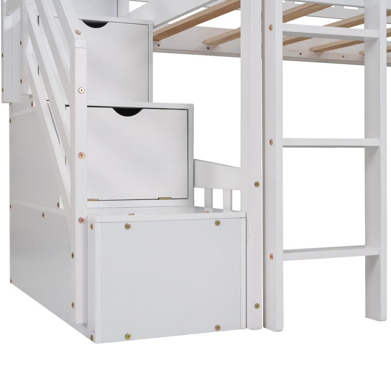 Twin Size Loft Bed with Slide Kids