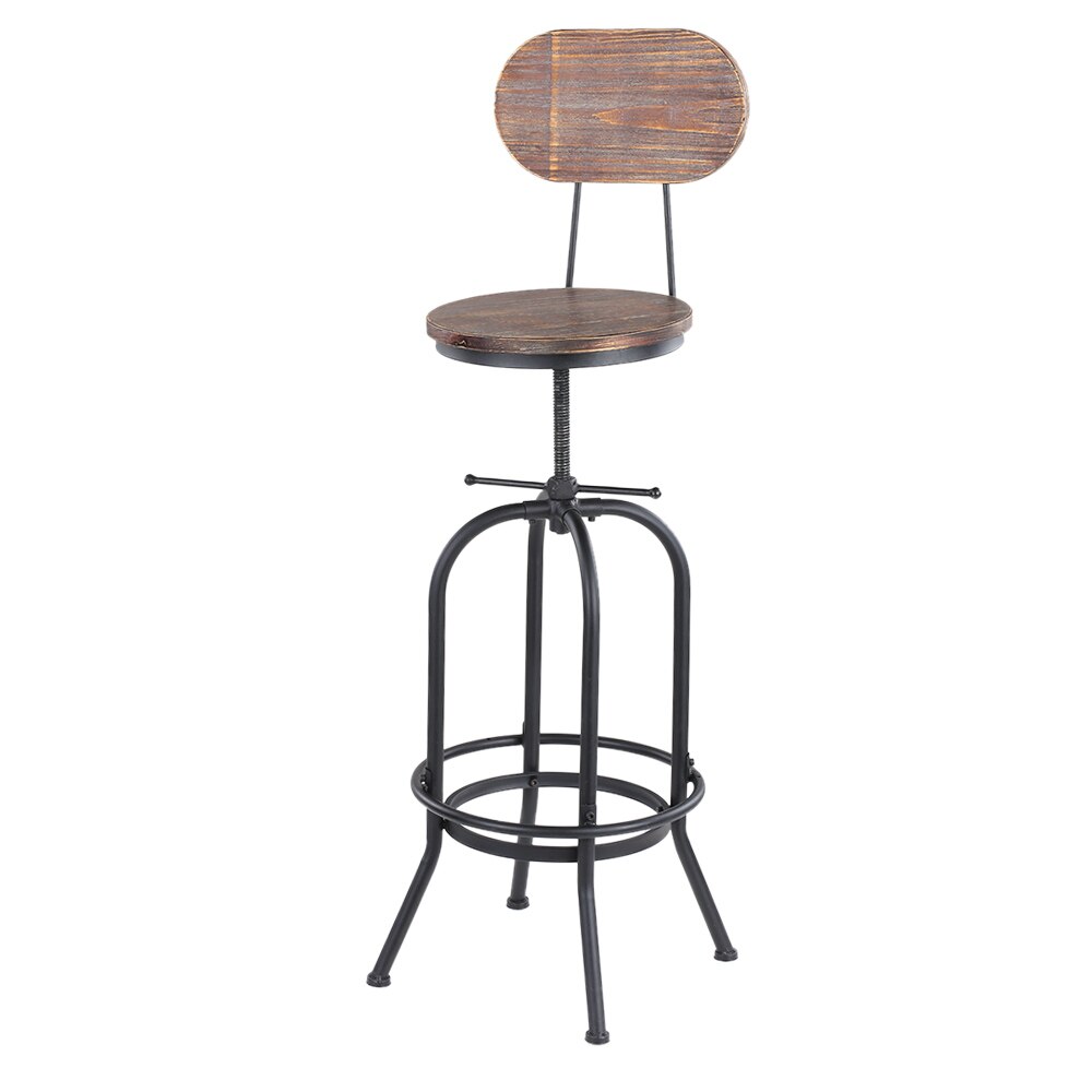 Adjustable Swivel Bar Stool Natural Pinewood