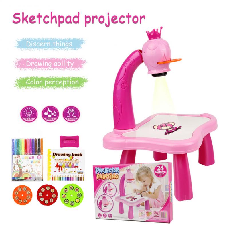 Children Music LED Projector Art Drawing Table